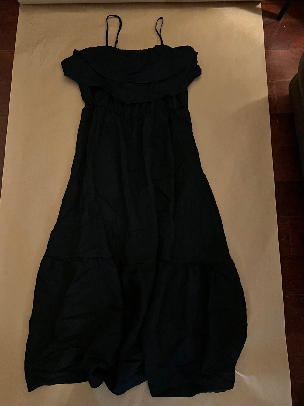 wild fable Black Ruffled Bodice Maxi Dress